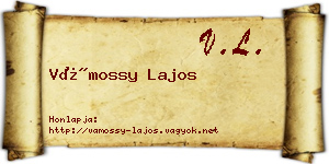 Vámossy Lajos névjegykártya